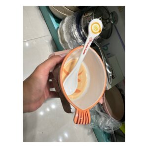 bát nhựa thú kèm thìa yumi bear (Cái)
