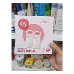 Bình trữ sữa thủy tinh Fatz store 3 ( nắp hồng ) Bộ 2 (Cái)