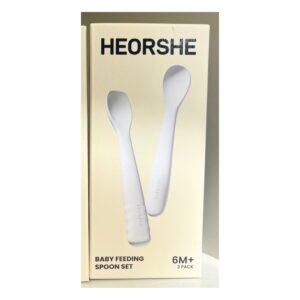 Bộ muỗng ăn cho bé 2 muỗng Heorshe Silicon - màu trắng (Bộ)