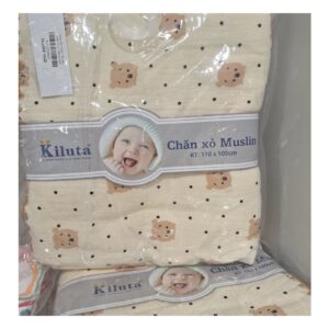 Chăn xô muslin nền nâu Kiluta 110 x 105cm (Cái)