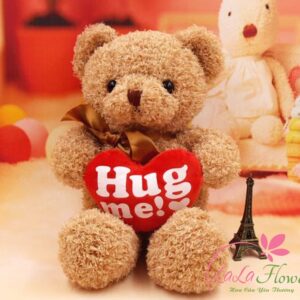 Thú bông Gấu Teddy ôm trái tim mix màu