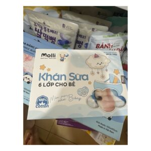 Molli hộp 3 khăn sữa 6 lớp cotton moli (Cái)