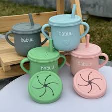 Cốc Tập uống nước silicone babuu