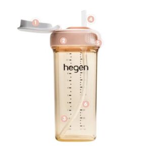 Bình tập uống Hegen 330ml màu nâu đào
