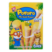 Bánh kem ốc quế Pororo vị chuối 12m+