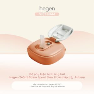 Nắp Bình Hegen Ống Hút 240ml Nắp To Cam Đào