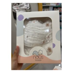 Khăn đa năng trắng họa tiết màu nâu (CÁI)