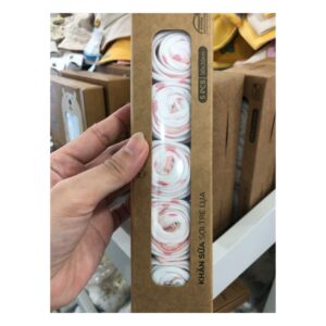 Hnee Khăn sữa Xô Sữa Sợi Tre Lụa (set 5 cái) Hồng Candy (Cái)