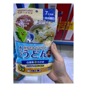 Random Mì udon tách muối Tanabiki vị tảo bẹ thịt cá trắng 7m+ (Bịch)