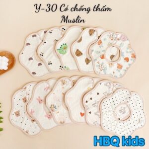 Yếm hoa vải hoa viền trắng Anchee