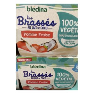 Sữa chua dừa Bledina dâu, táo (Bịch)