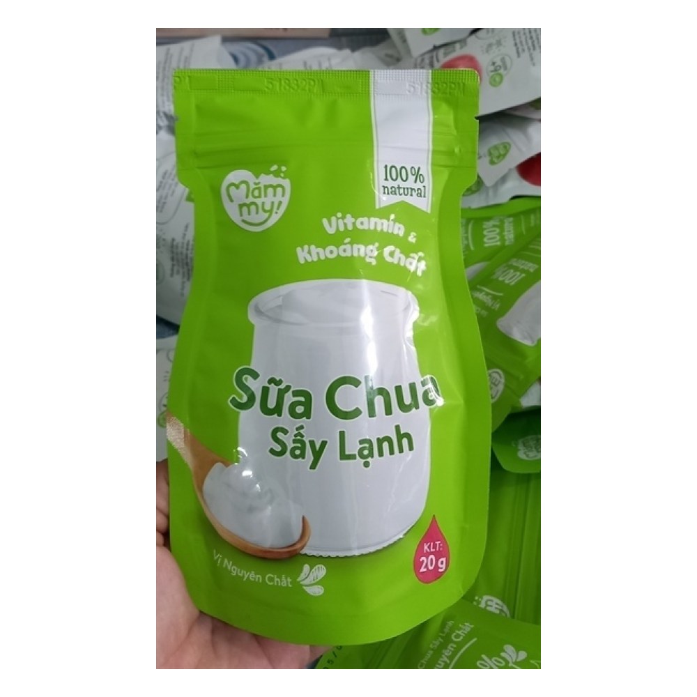 Sữa chua sấy lạnh nguyên chất Mămmy 6M+ (Bịch) Sữa chua sấy lạnh nguyên chất Mămmy 6M+ (Bịch)