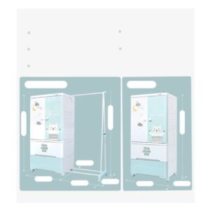 Random Tủ 3 tầng kèm giá treo quần áo Xanh Dương SG-GY86A3502 (Cái)