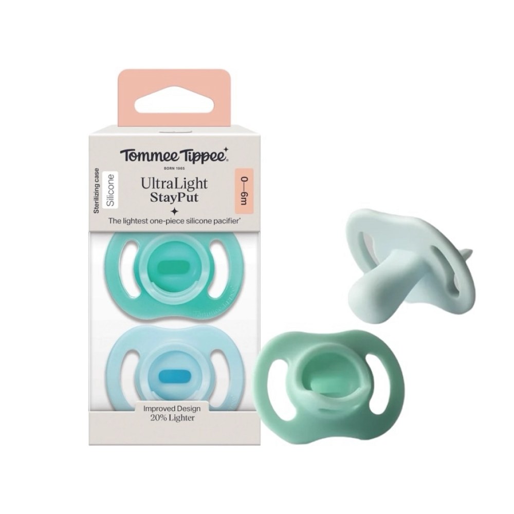 Ty ngậm Silicone Siêu nhẹ UltraLight StayPut TommeeTippee 0-6M Xanh (Cái) Tommee Tippee Ty ngậm Silicone Siêu nhẹ UltraLight StayPut TommeeTippee 0-6M Xanh (Cái)