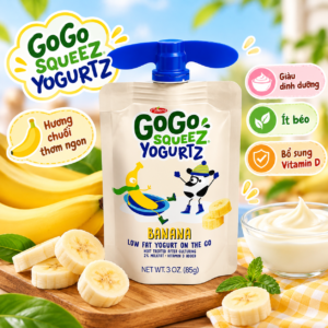 Sữa chua hoa quả dạng túi Gogo squeez yogurtz chuối 6M+